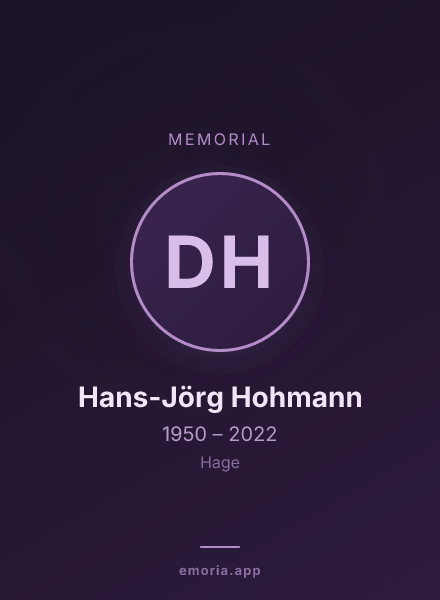 Memorial portrait of Dr. Hans-Jörg Hohmann