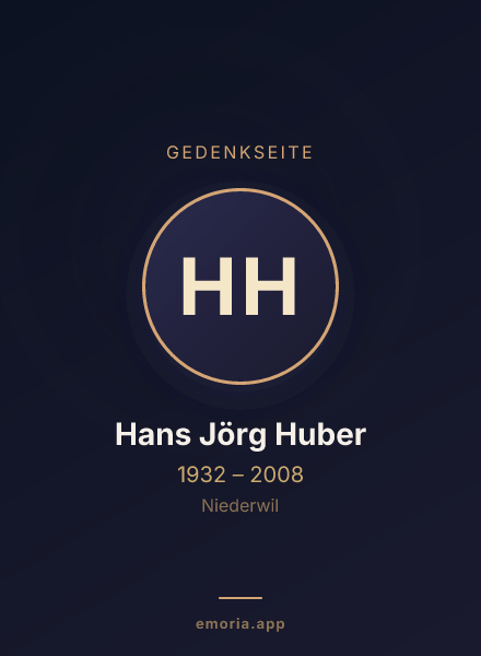 Gedenkportrait von Hans Jörg Huber