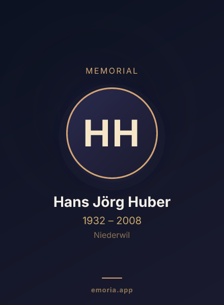 Memorial portrait of Hans Jörg Huber