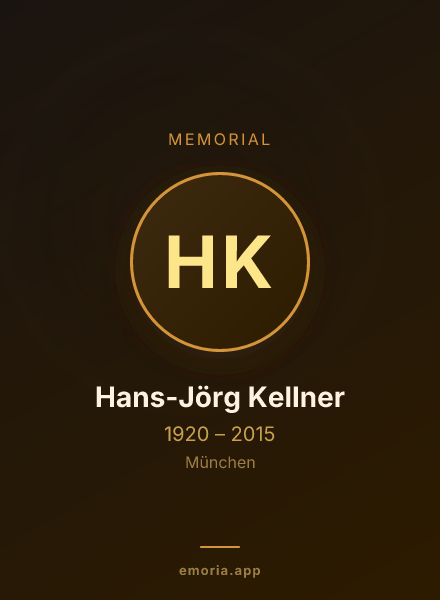 Memorial portrait of Hans-Jörg Kellner
