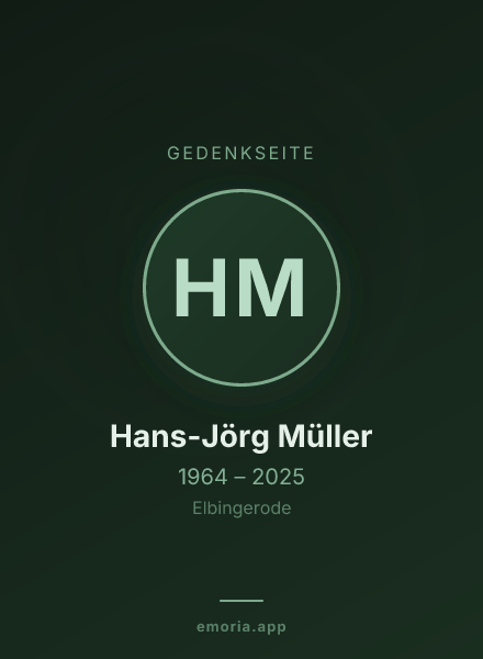 Gedenkportrait von Hans-Jörg Müller