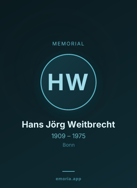 Memorial portrait of Hans Jörg Weitbrecht