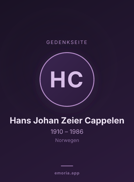Gedenkportrait von Hans Johan Zeier Cappelen