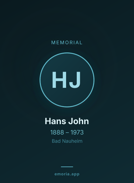 Memorial portrait of Hans John