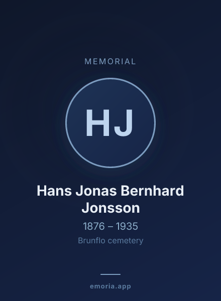 Memorial portrait of Hans Jonas Bernhard Jonsson