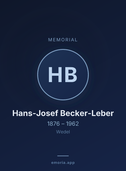 Memorial portrait of Hans-Josef Becker-Leber