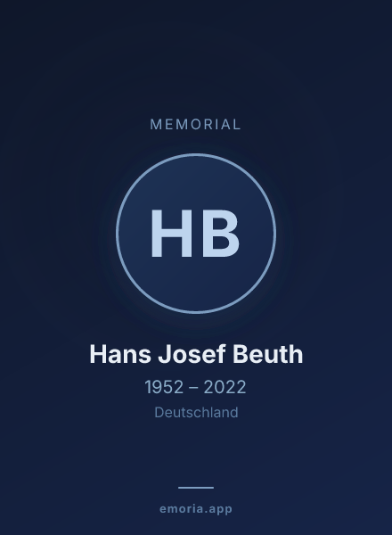 Memorial portrait of Hans Josef Beuth
