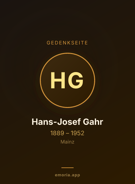 Gedenkportrait von Hans-Josef Gahr