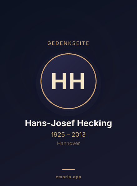 Gedenkportrait von Hans-Josef Hecking
