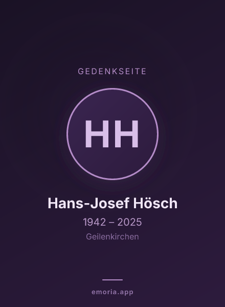 Gedenkportrait von Hans-Josef Hösch