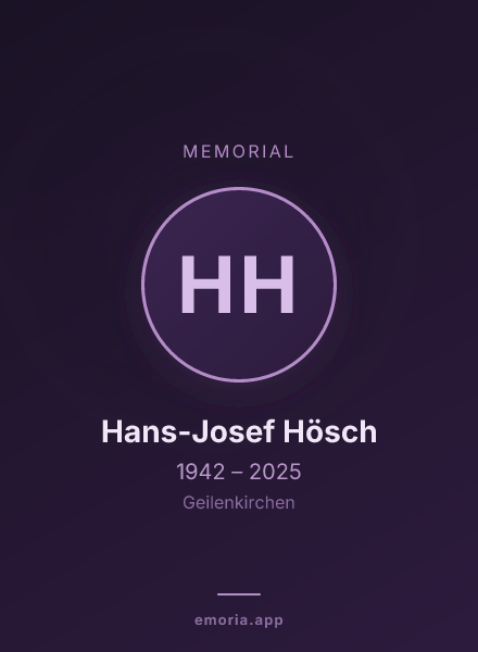 Memorial portrait of Hans-Josef Hösch