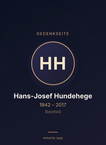 Gedenkportrait von Hans-Josef Hundehege