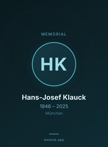 Memorial portrait of Hans-Josef Klauck