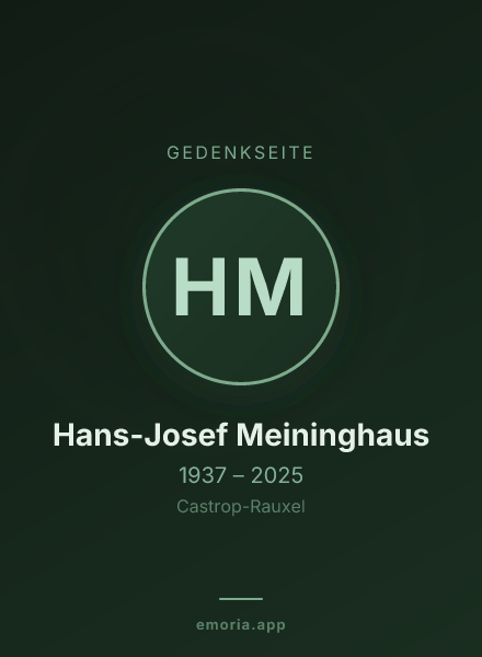 Gedenkportrait von Hans-Josef Meininghaus
