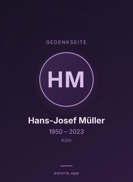 Gedenkportrait von Hans-Josef Müller
