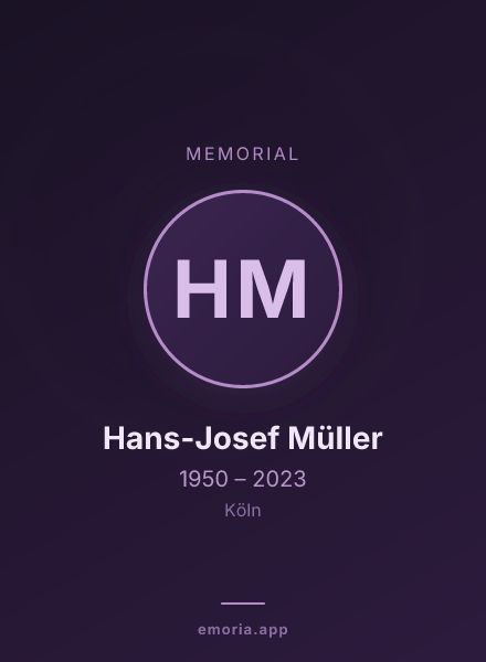 Memorial portrait of Hans-Josef Müller