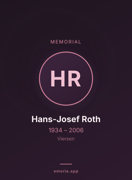 Memorial portrait of Hans-Josef Roth