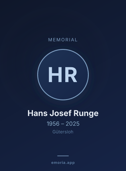 Memorial portrait of Hans Josef Runge