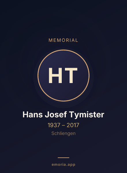 Memorial portrait of Hans Josef Tymister
