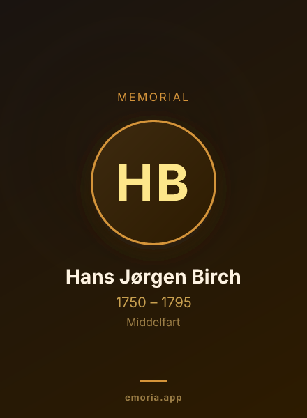 Memorial portrait of Hans Jørgen Birch