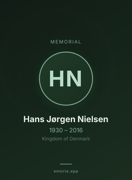 Memorial portrait of Hans Jørgen Nielsen