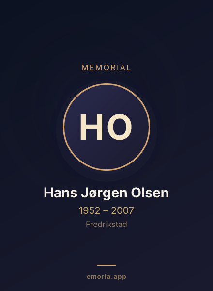Memorial portrait of Hans Jørgen Olsen