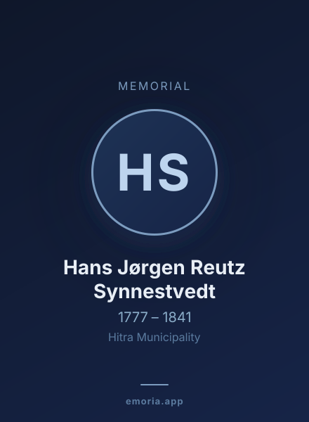 Memorial portrait of Hans Jørgen Reutz Synnestvedt