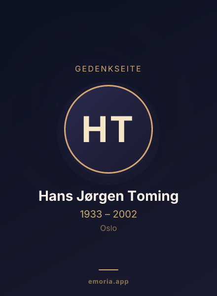 Gedenkportrait von Hans Jørgen Toming
