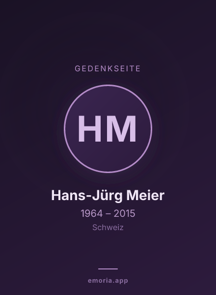Gedenkportrait von Hans-Jürg Meier