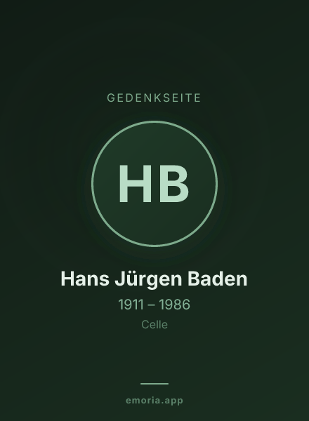Gedenkportrait von Hans Jürgen Baden