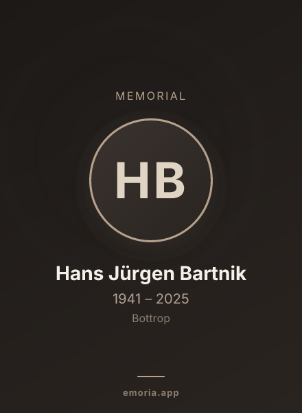 Memorial portrait of Hans Jürgen Bartnik