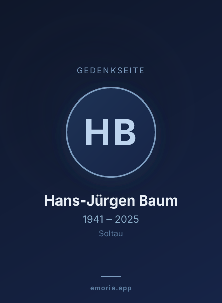 Gedenkportrait von Hans-Jürgen Baum