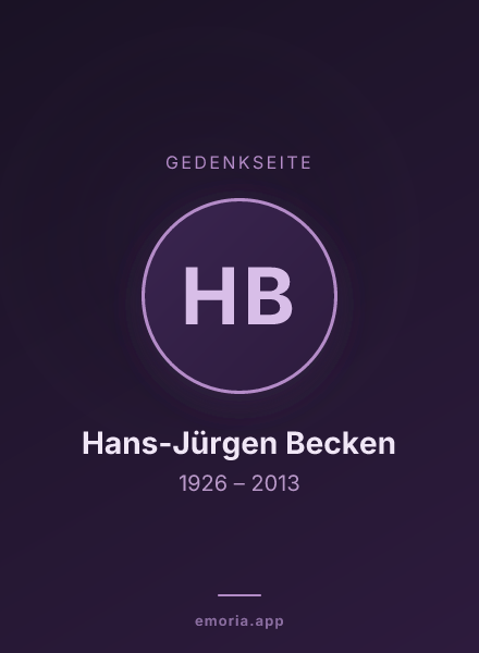Gedenkportrait von Hans-Jürgen Becken