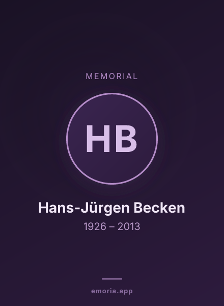 Memorial portrait of Hans-Jürgen Becken