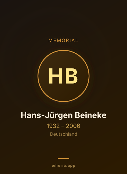 Memorial portrait of Hans-Jürgen Beineke