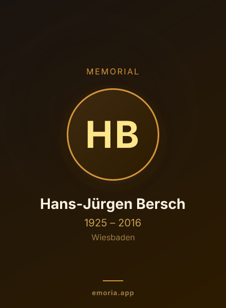Memorial portrait of Hans-Jürgen Bersch