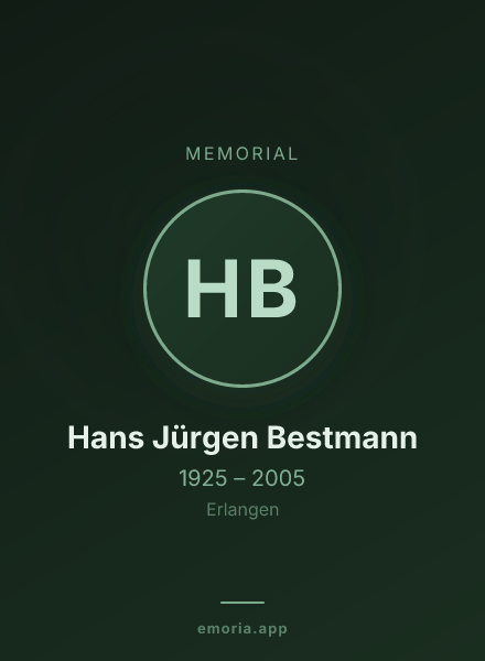 Memorial portrait of Hans Jürgen Bestmann