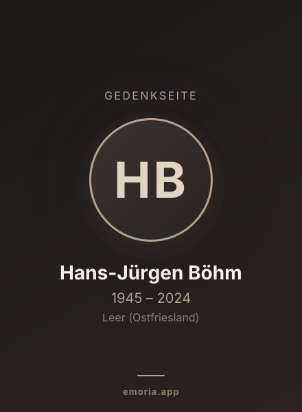 Gedenkportrait von Hans-Jürgen Böhm