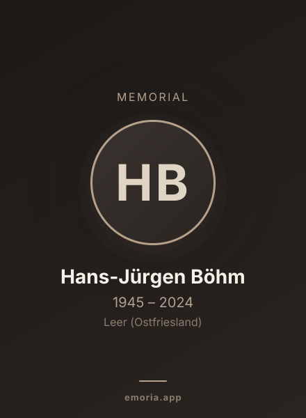 Memorial portrait of Hans-Jürgen Böhm