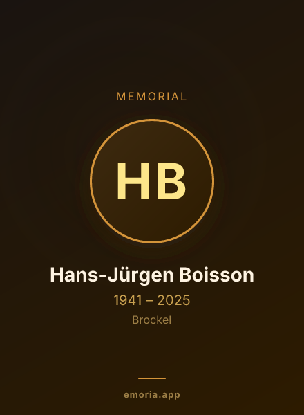 Memorial portrait of Hans-Jürgen Boisson