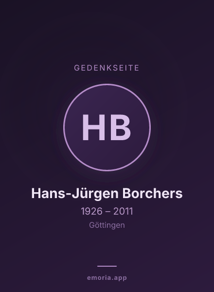 Gedenkportrait von Hans-Jürgen Borchers