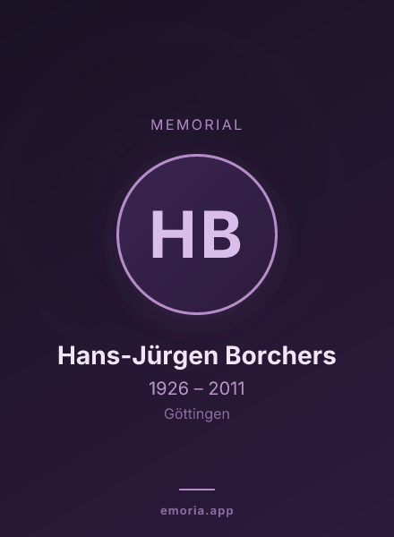 Memorial portrait of Hans-Jürgen Borchers