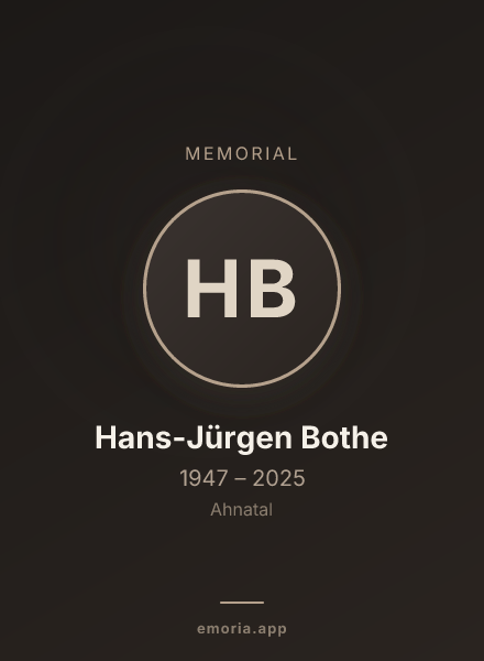 Memorial portrait of Hans-Jürgen Bothe