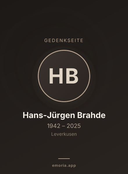 Gedenkportrait von Hans-Jürgen Brahde