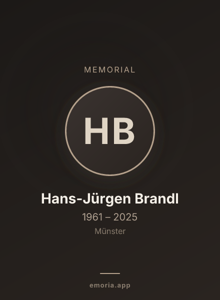 Memorial portrait of Hans-Jürgen Brandl