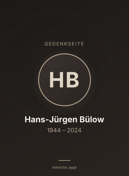 Gedenkportrait von Hans-Jürgen Bülow