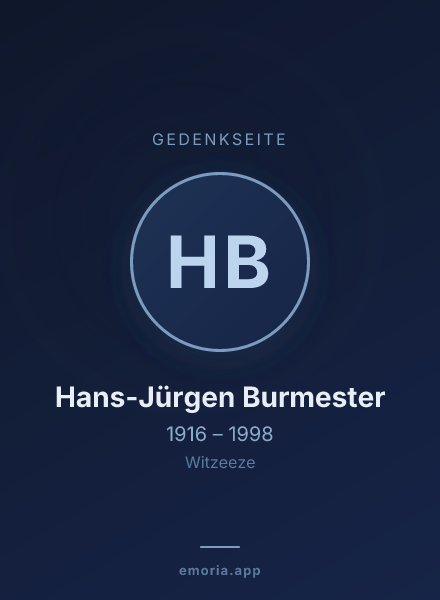 Gedenkportrait von Hans-Jürgen Burmester