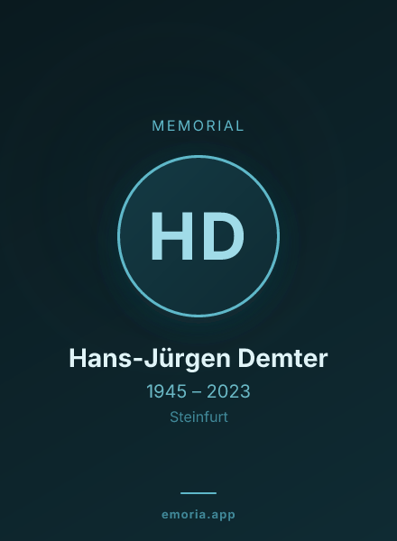 Memorial portrait of Hans-Jürgen Demter