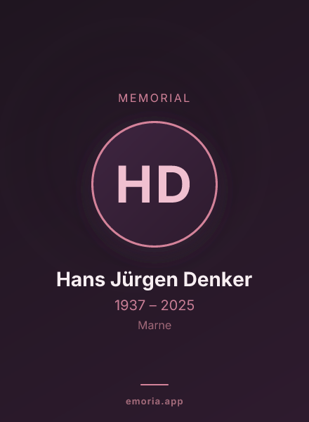 Memorial portrait of Hans Jürgen Denker
