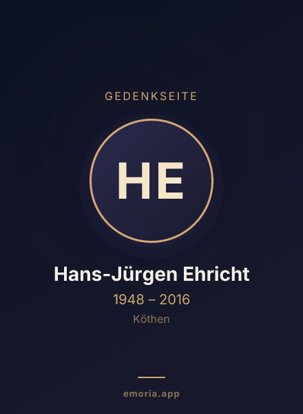 Gedenkportrait von Hans-Jürgen Ehricht